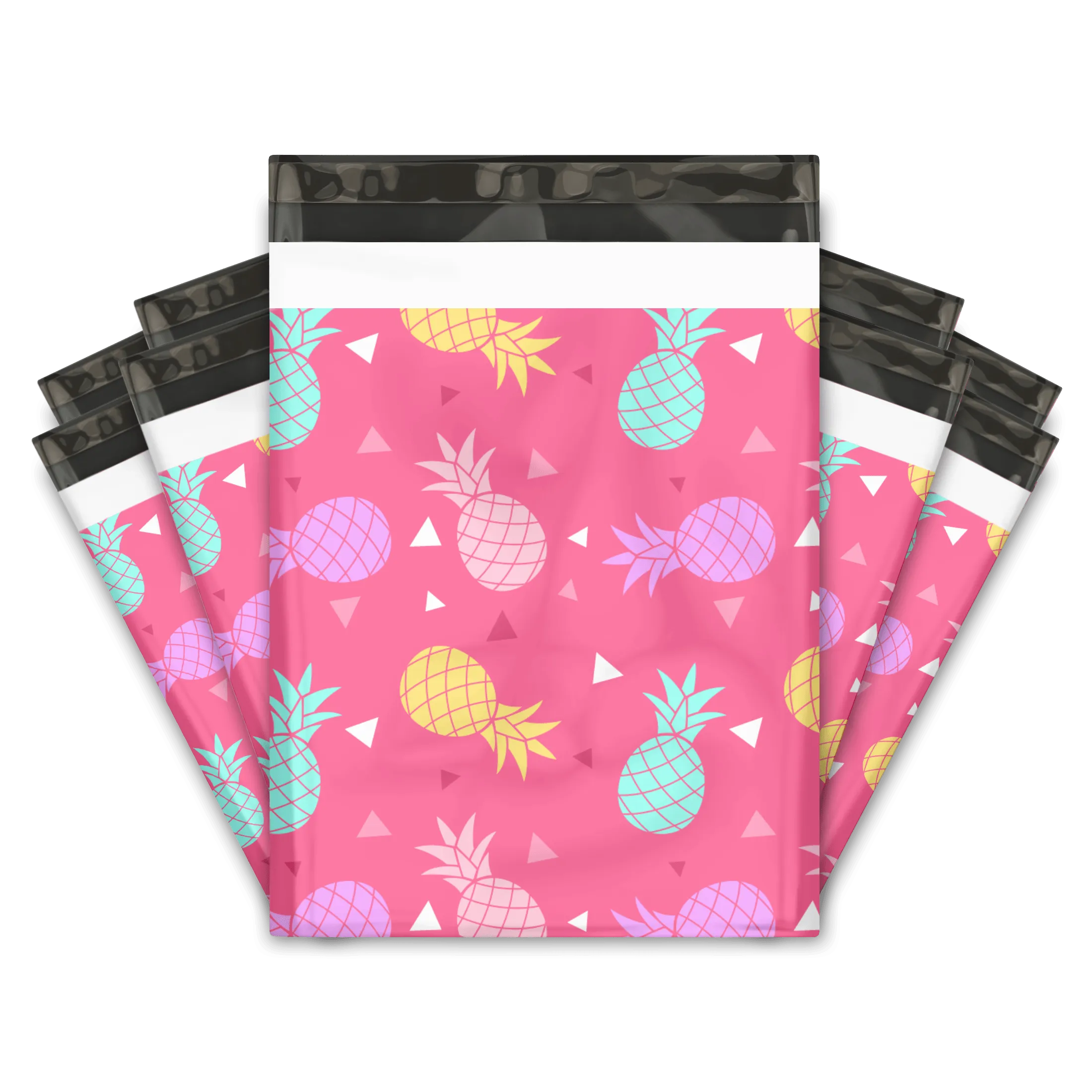 10x13 Pink Pineapple Designer Poly Mailers Shipping Envelopes Premium Printed Bags