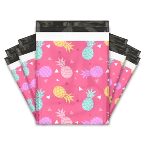 10x13 Pink Pineapple Designer Poly Mailers Shipping Envelopes Premium Printed Bags