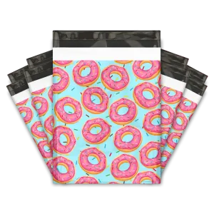 10x13 Sprinkled Donuts Designer Poly Mailers Shipping Envelopes Premium Printed Bags