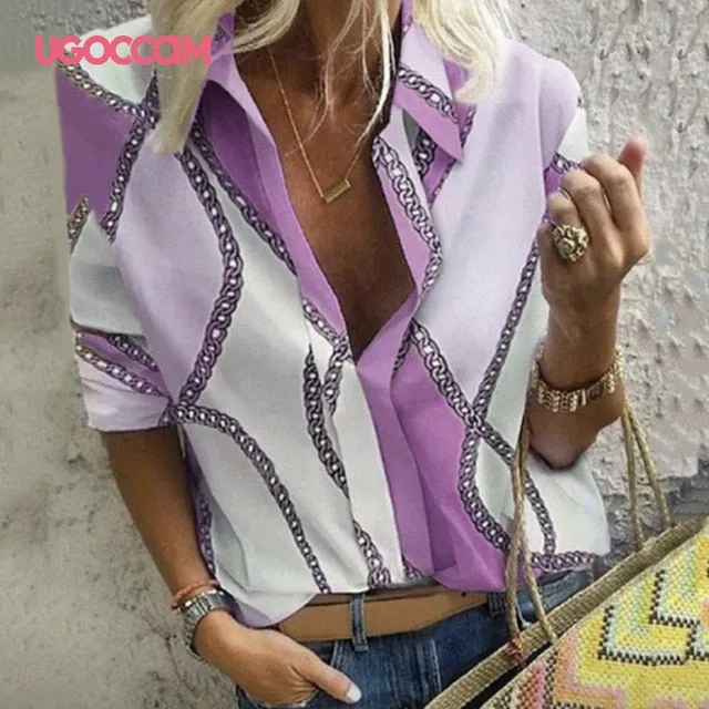 2021 Women's  Long Sleeve Blouse Sizes S - 5XL