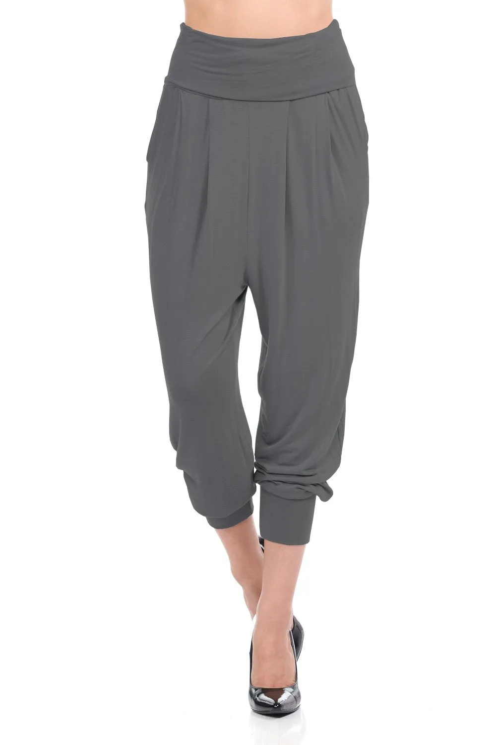 Banded Waist Harem Jogger Pants with Pockets