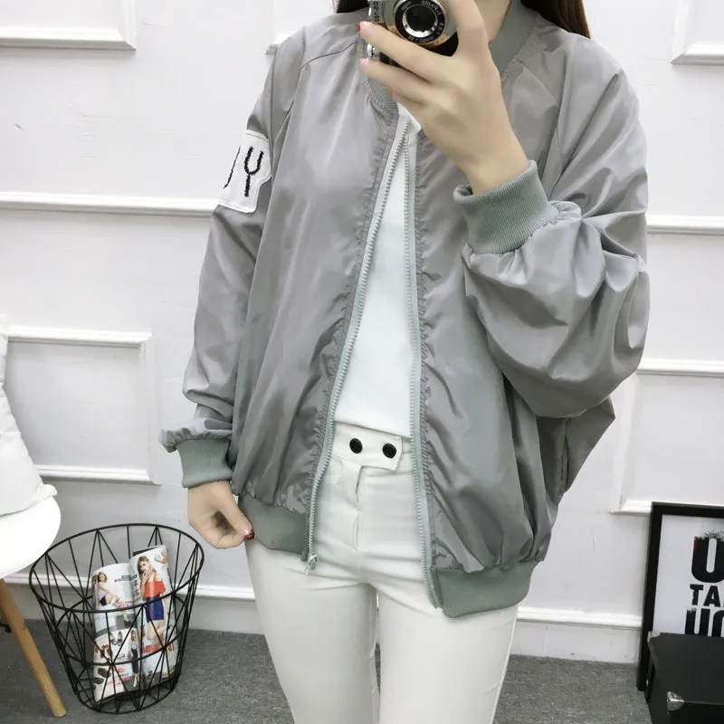 Baseball Jersey Women Trendy Loose Thin Printed Jacket Plus Size Europe Outerwear