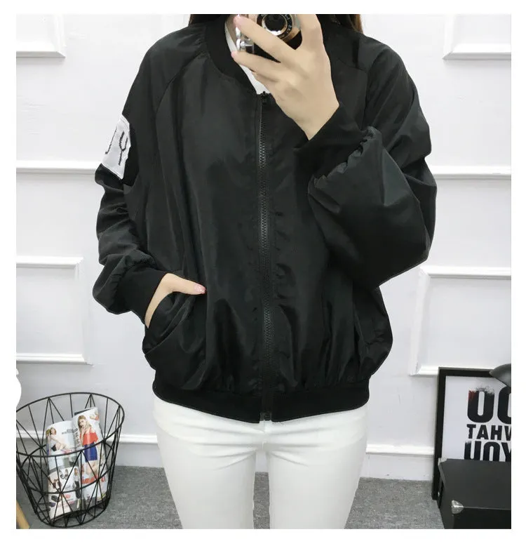 Baseball Jersey Women Trendy Loose Thin Printed Jacket Plus Size Europe Outerwear