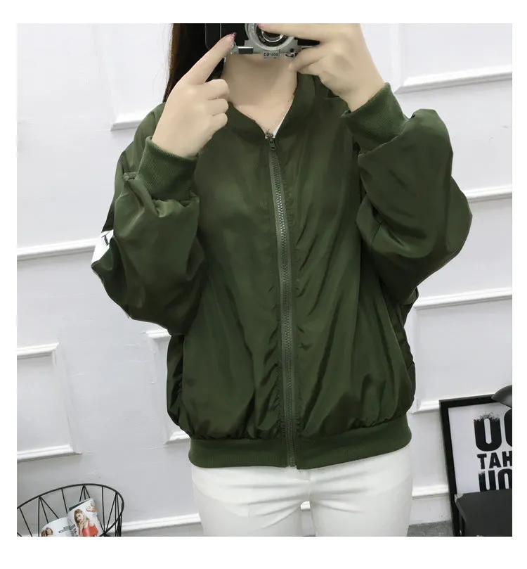 Baseball Jersey Women Trendy Loose Thin Printed Jacket Plus Size Europe Outerwear