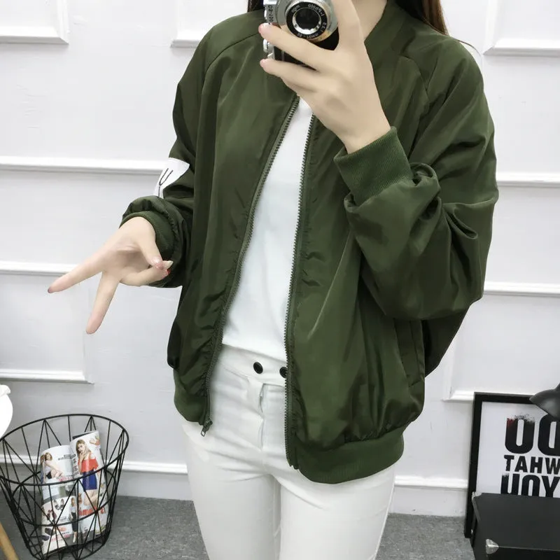 Baseball Jersey Women Trendy Loose Thin Printed Jacket Plus Size Europe Outerwear