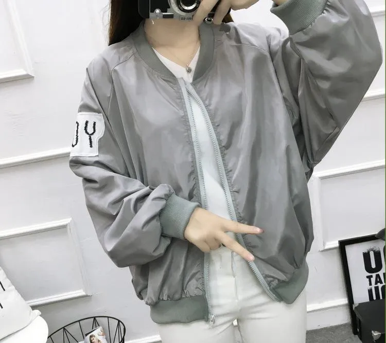 Baseball Jersey Women Trendy Loose Thin Printed Jacket Plus Size Europe Outerwear