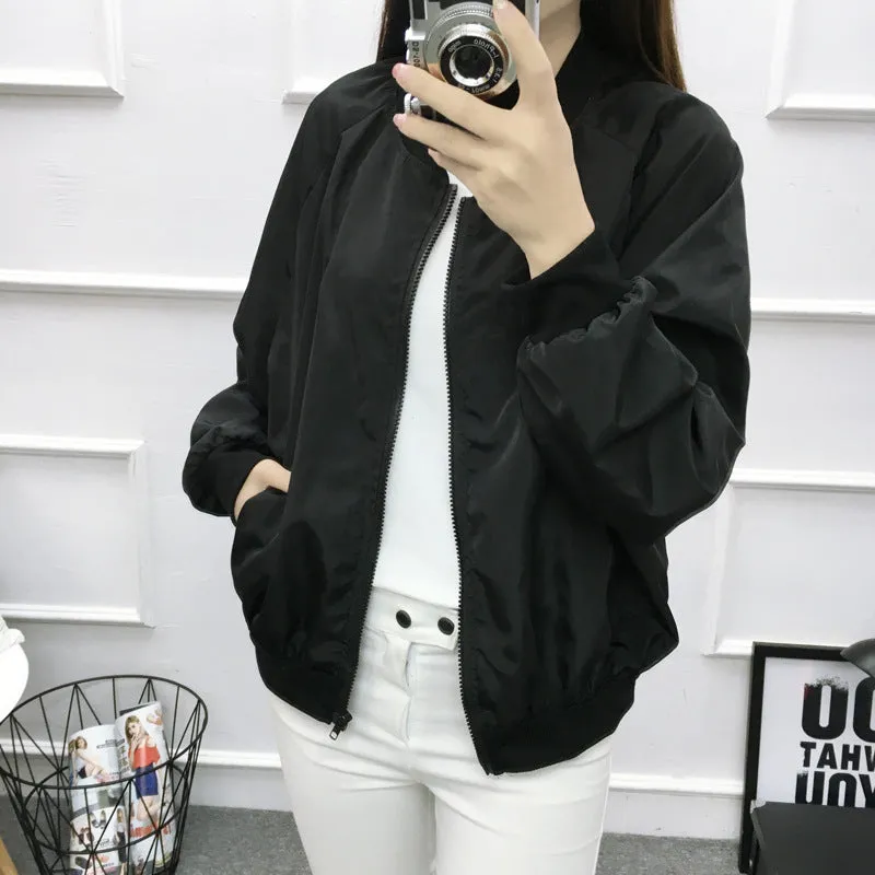 Baseball Jersey Women Trendy Loose Thin Printed Jacket Plus Size Europe Outerwear