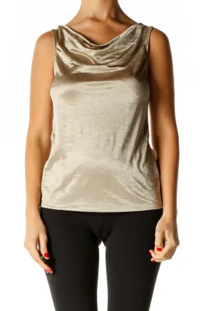 Beige Solid Chic Tank Top