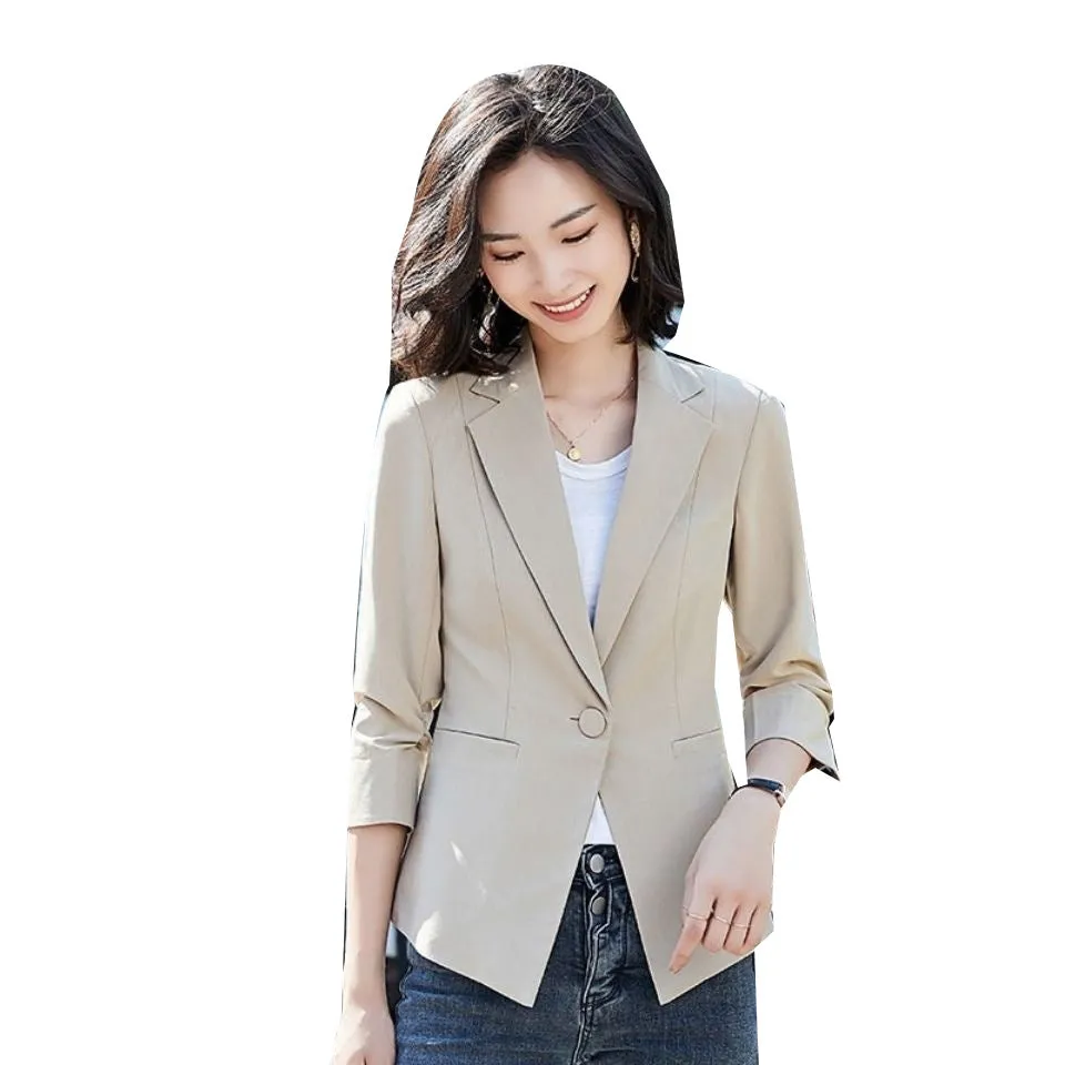 Blazer Women Trendy Petite Short Korean Slim Look Casual Suit Tops Outerwear