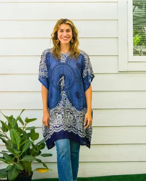 Blue Mandala Kaftan Blouse