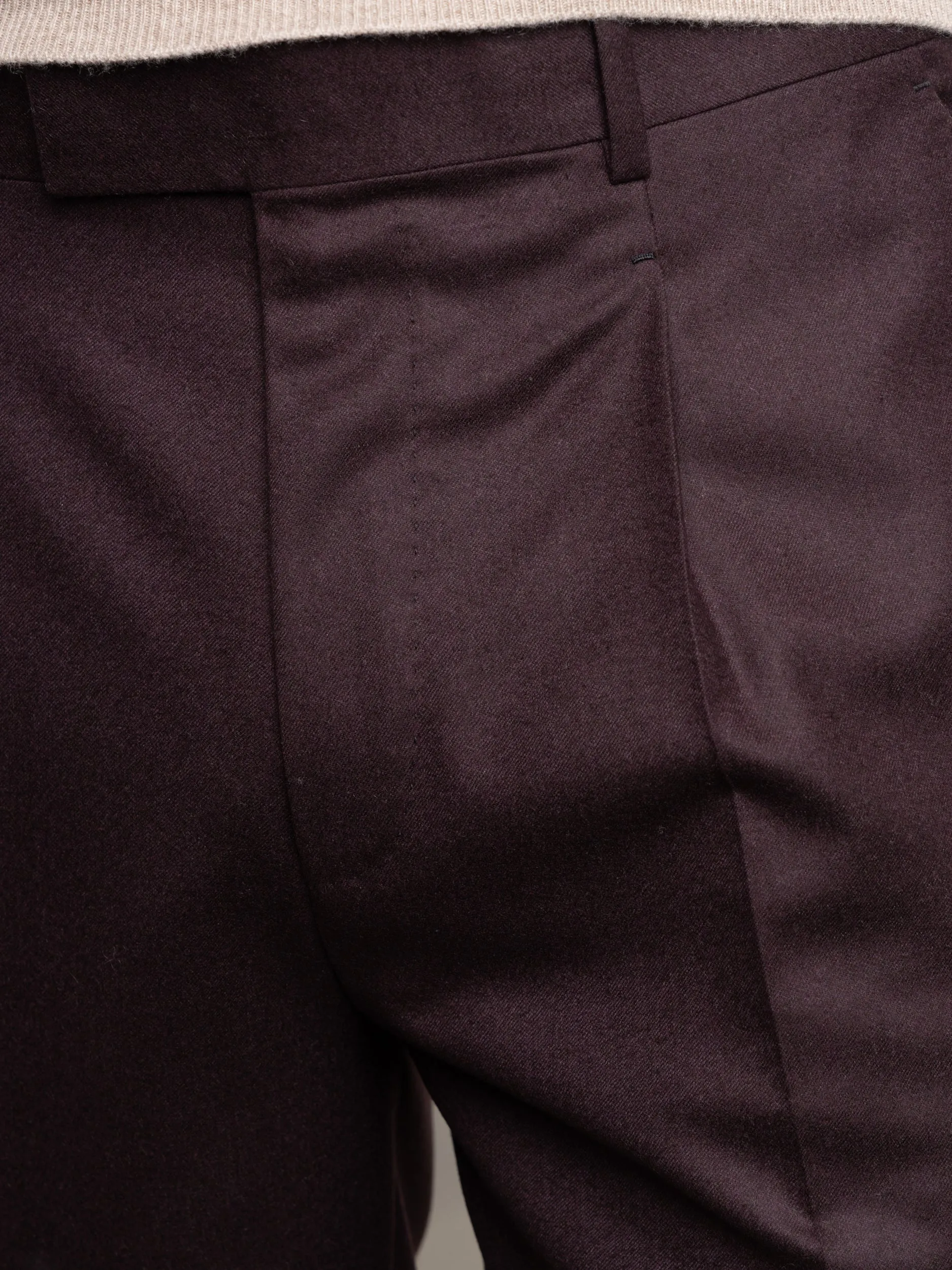 Burgundy Wool Trousers