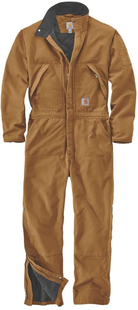 Carhartt Washed Duck Insulated Overalls, Brown