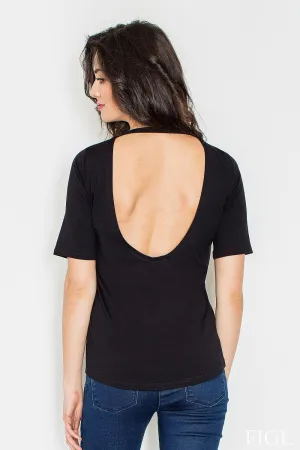 Chic Asymmetrical Blouse with Unique Draped Back Design