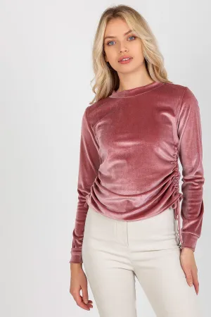 Chic Customizable Velour Blouse - Soft Cotton Fusion