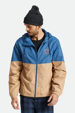 Claxton Crest Lightweight Zip Hood Jacket - Joe Blue/Mojave