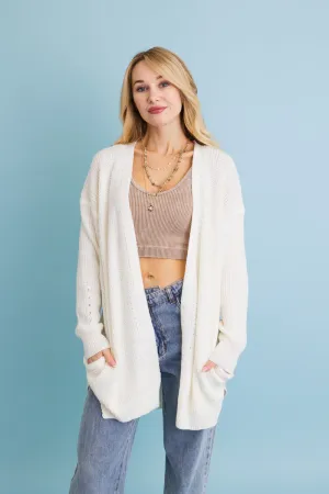 Cozy Open-Front Waffle Knit Long Cardigan - Winter Staple ⛄