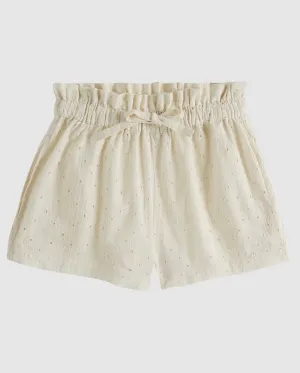 Emile Girls' Eyelet Cotton Shorts