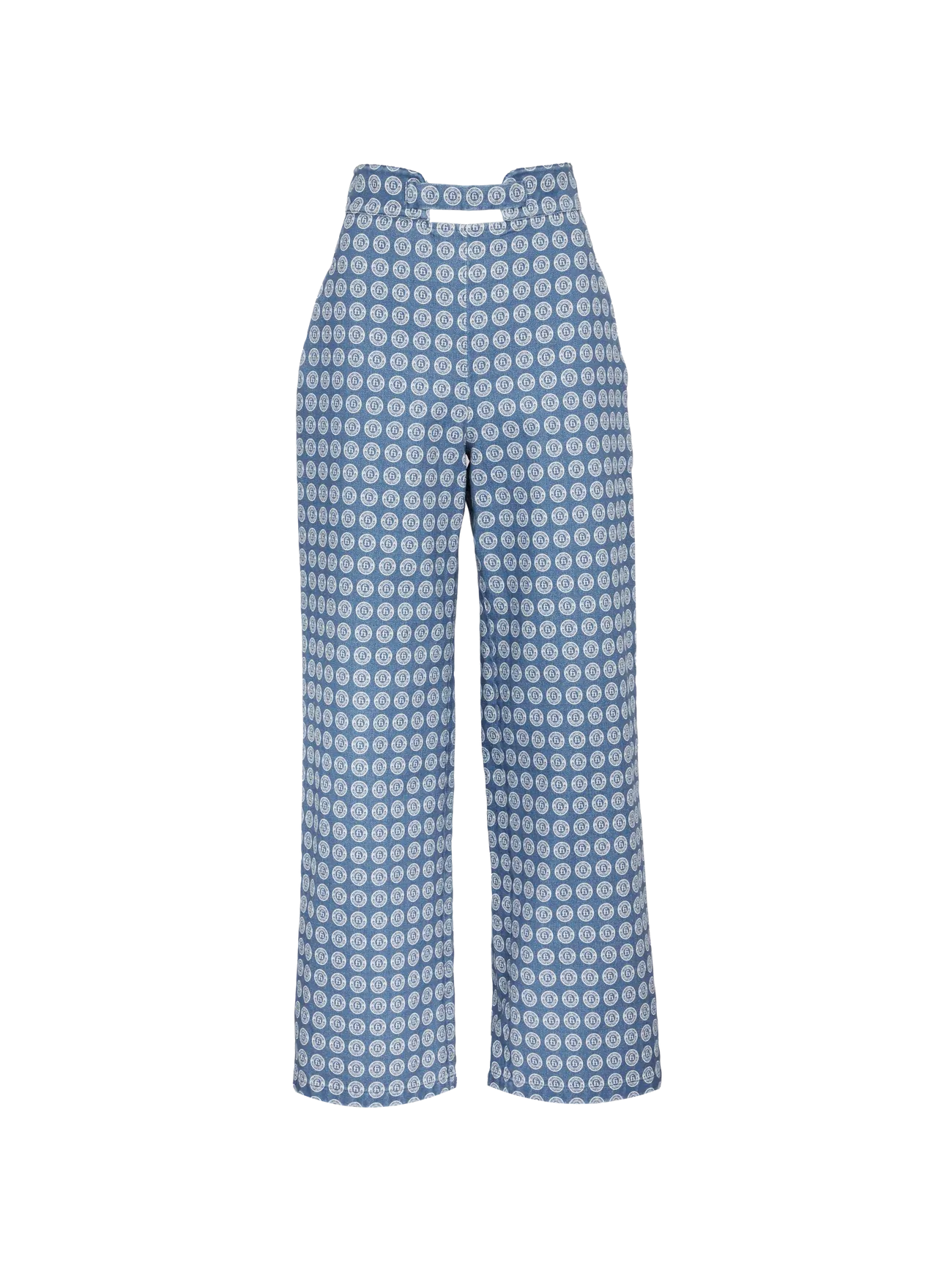 Fete Imperiale - Acis Denim Pant: Blue & White Blason