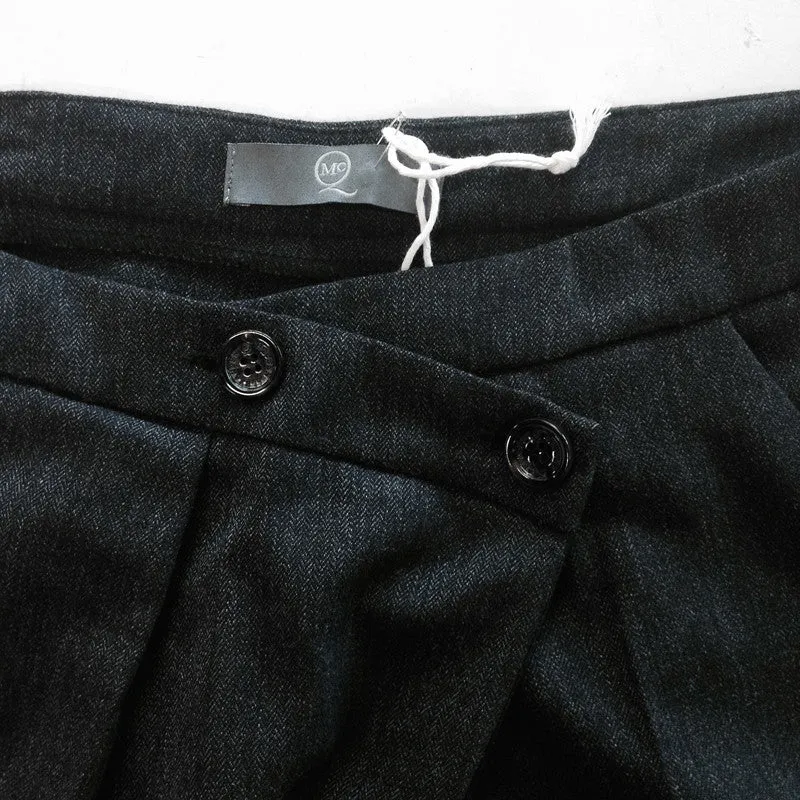 gray wool wrap trouser