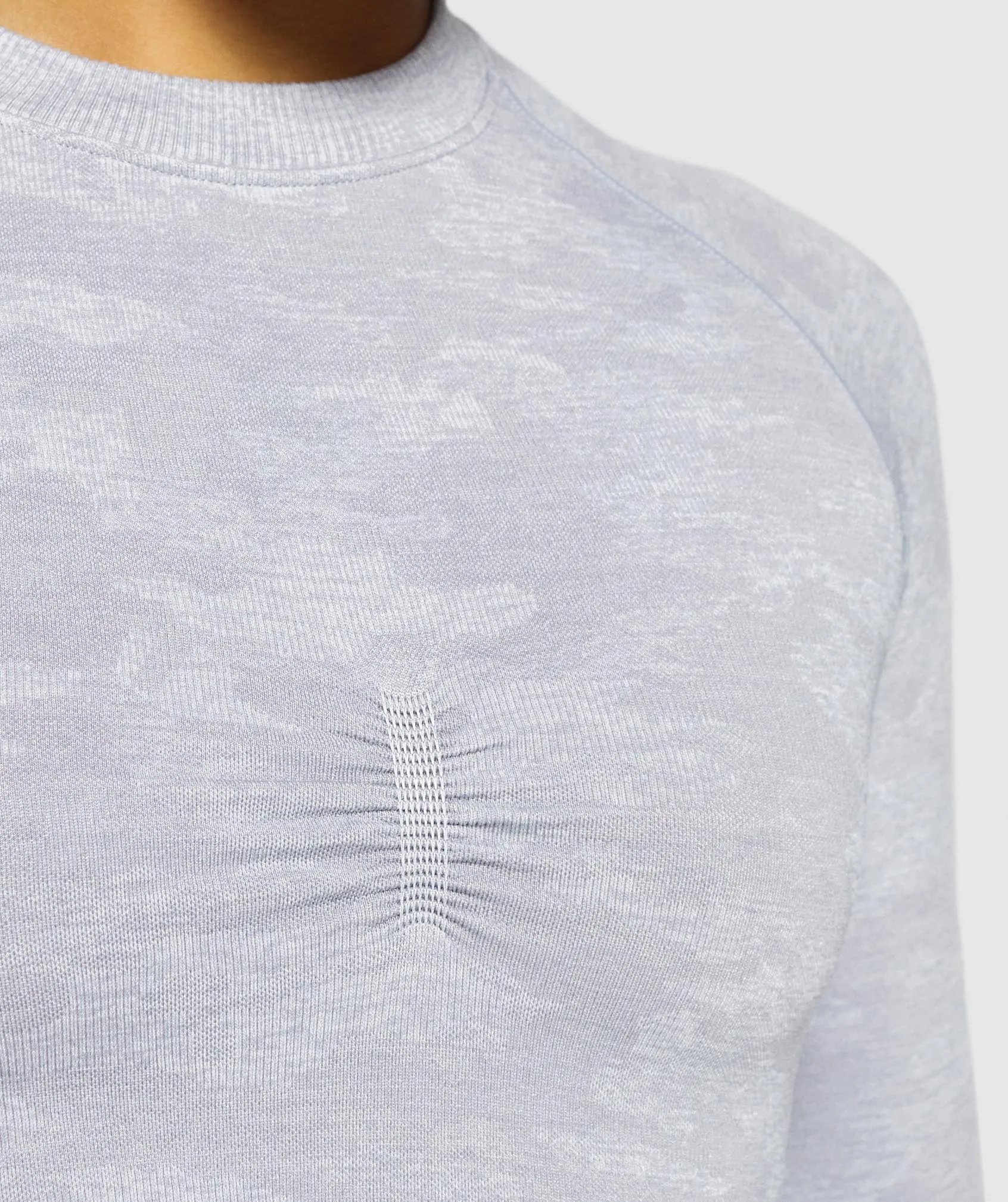 Gymshark Camo Seamless Long Sleeve Crop Top - Lilac