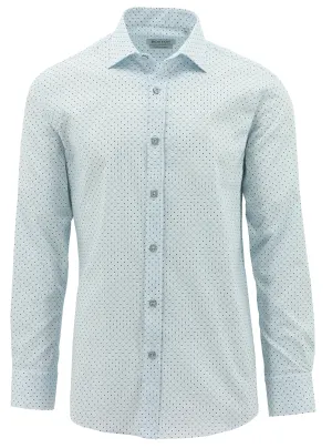 Liberty Casual Blue Square Tile Print Shirt