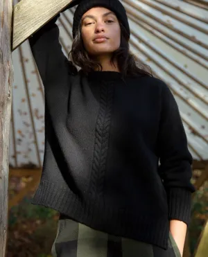 Marney Lambswool Jumper in Black