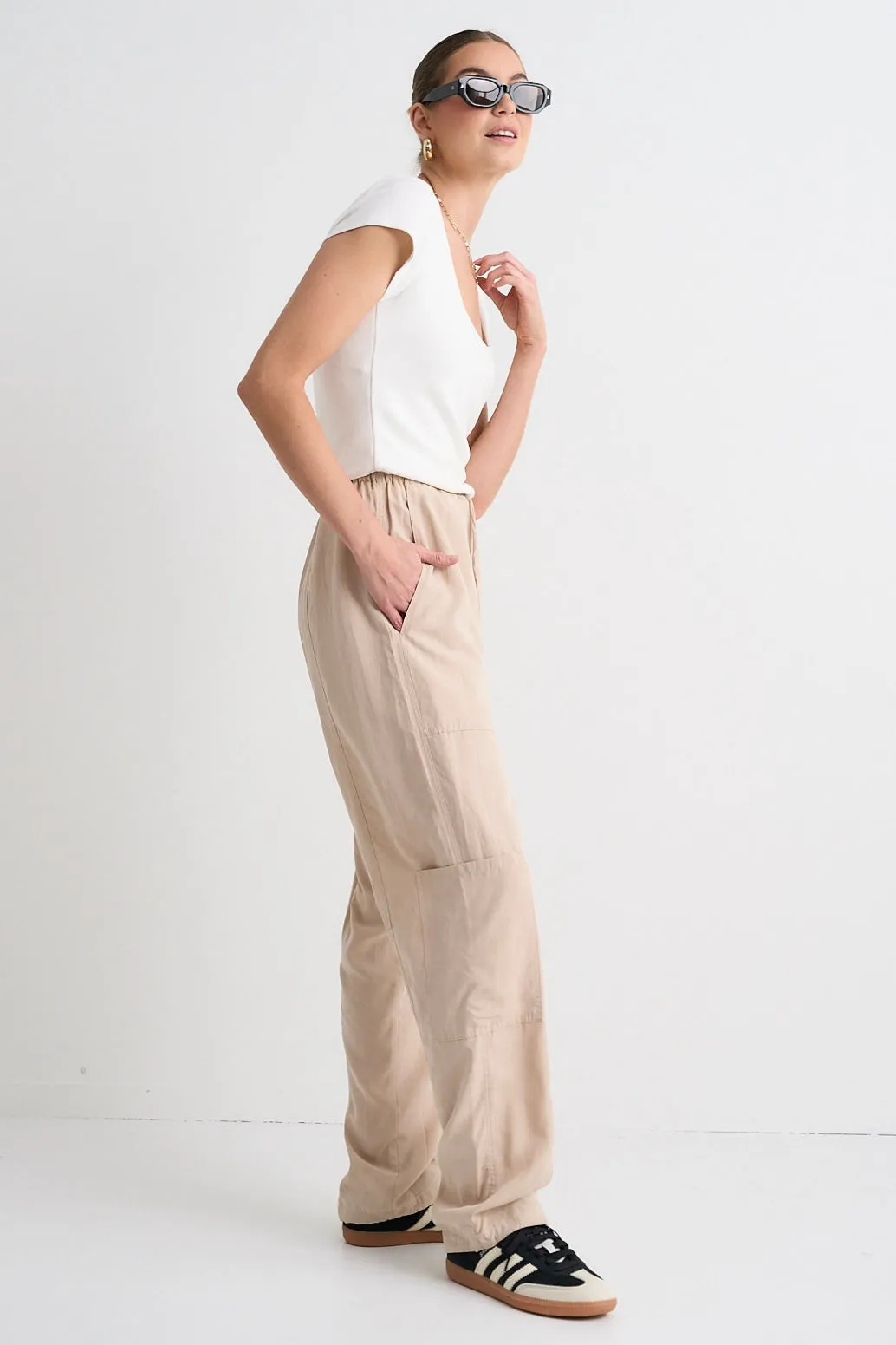 Memoir Stone Soft Drape Cargo Pants