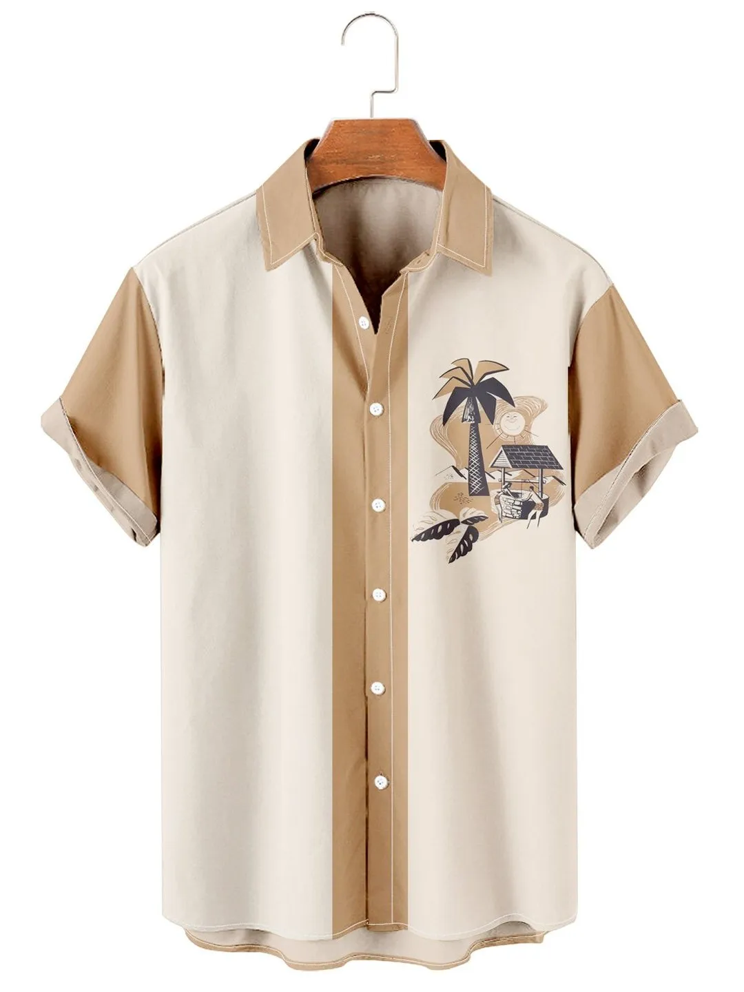 Men's Casual Hawaiian Graphic Print Casual Lapel Shirt