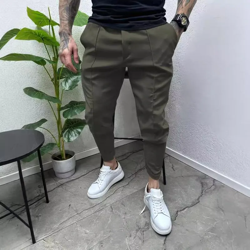 Men's Casual Solid Color Drawstring Pants 16640430Y