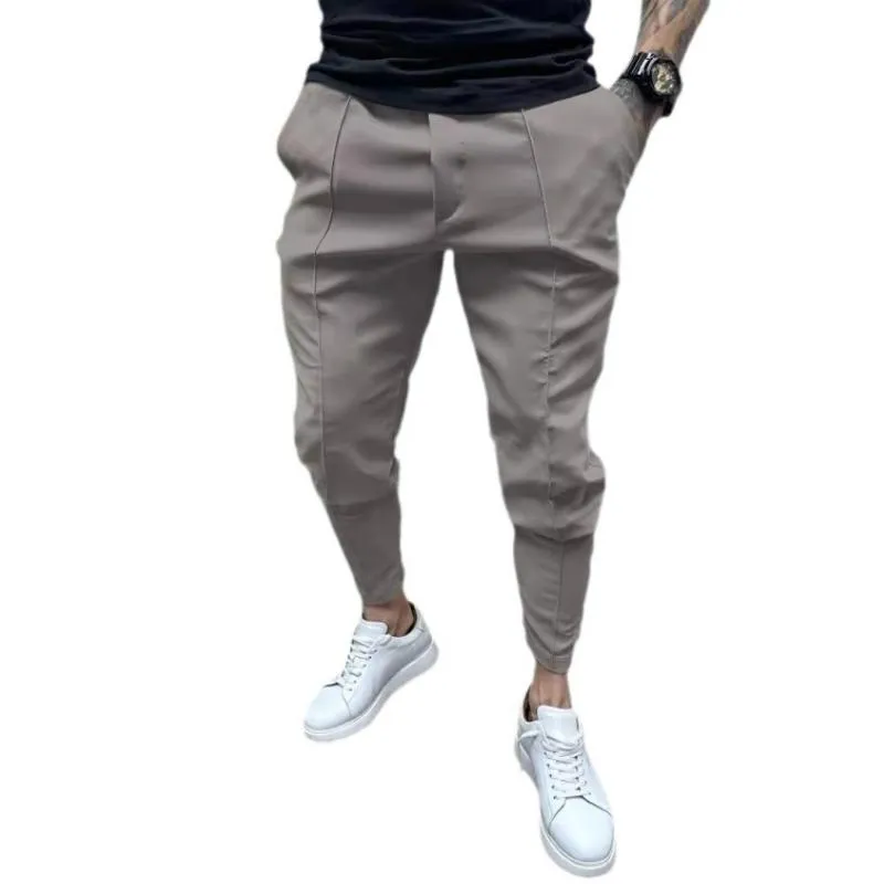 Men's Casual Solid Color Drawstring Pants 16640430Y