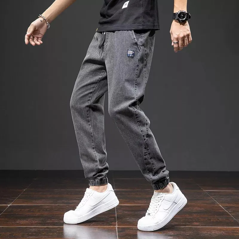 Men's Relaxed Black Denim Joggger Pants | Perfect for All Seasons