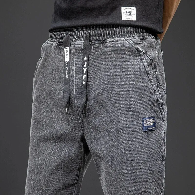 Men's Relaxed Black Denim Joggger Pants | Perfect for All Seasons