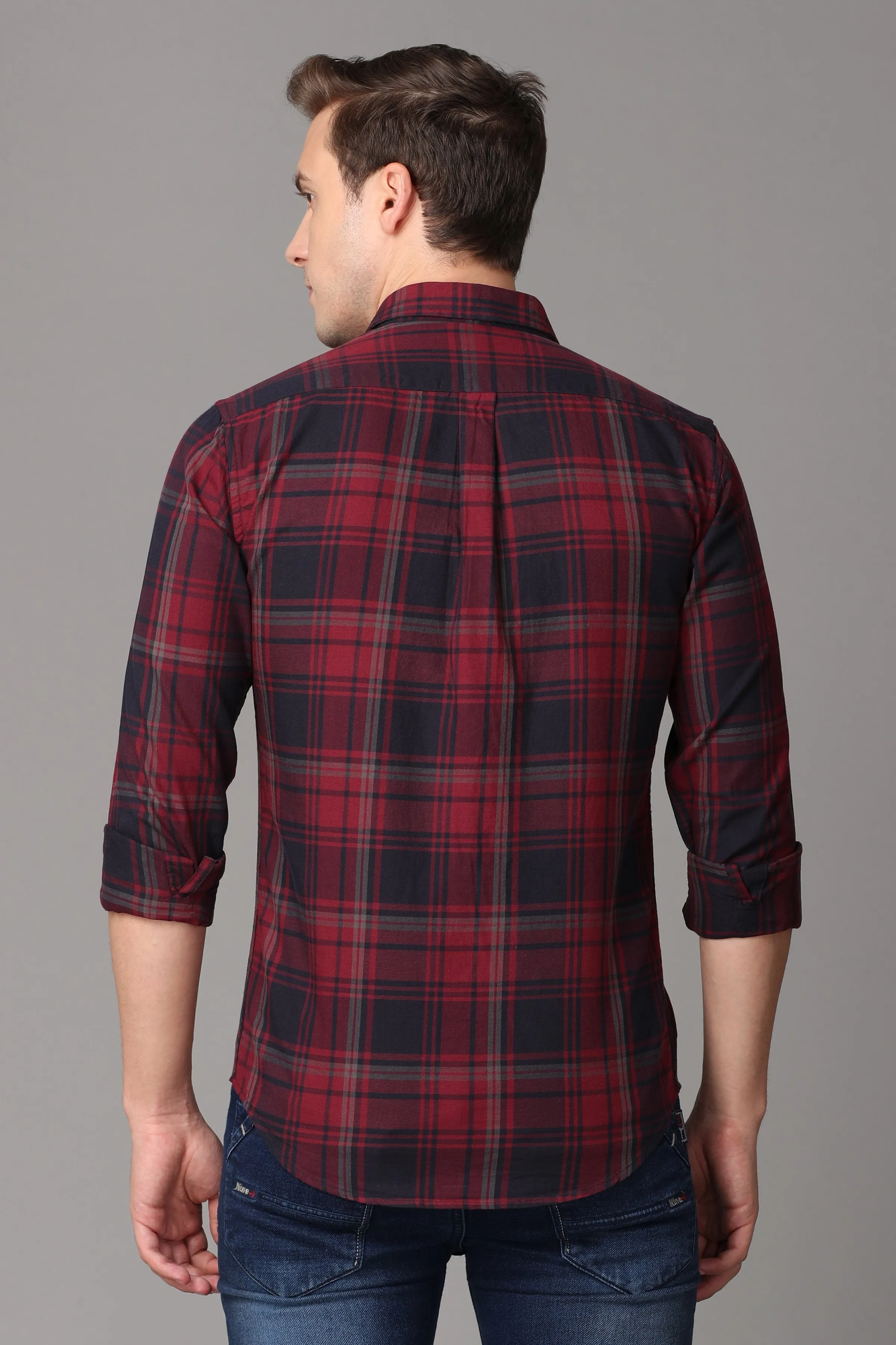 Red and Black Checked Casual Shirt