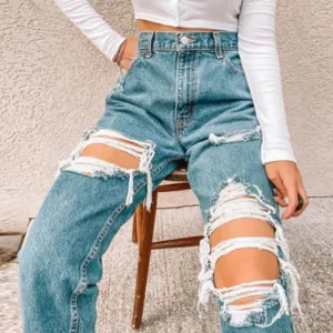 Retro For Summer 2024 New High-waisted Slimming Versatile Loose Design Jeans