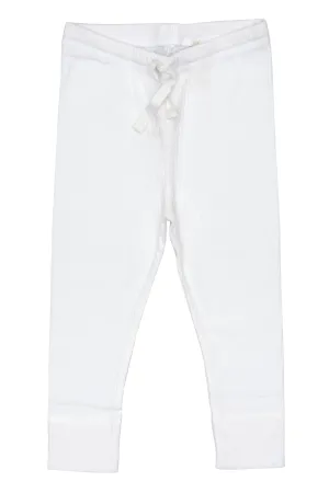 RIB JERSEY LEGGINGS W. STRING - WHITE