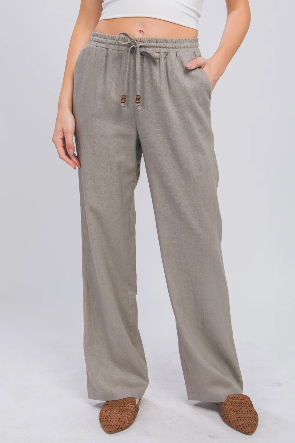 Sarah Drawstring Wide Leg Pants