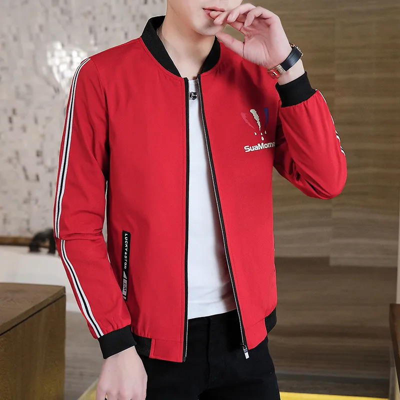 Slim Look Stylish Trendy Thin Jacket Young Baseball Collar Tops Outerwear