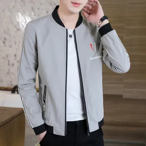 Slim Look Stylish Trendy Thin Jacket Young Baseball Collar Tops Outerwear