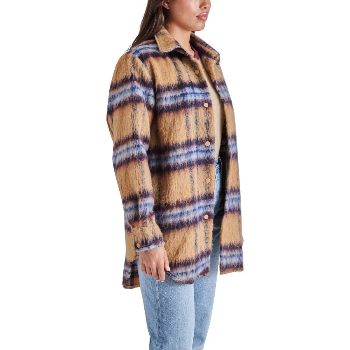 Steve Madden Eldridge Oversize Plaid Shirt Jacket