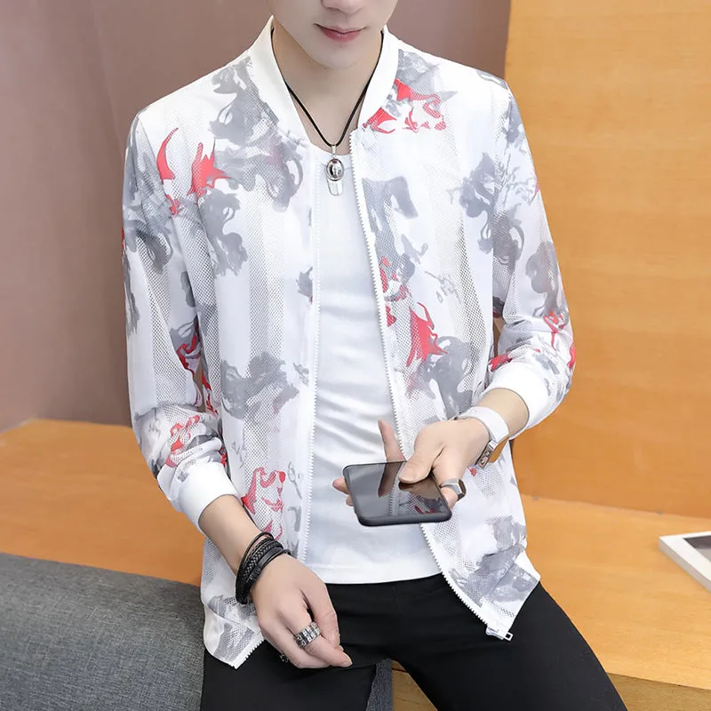 Summer Sunscreen Trendy Stand Collar Jacket Breathable Thin Outerwear