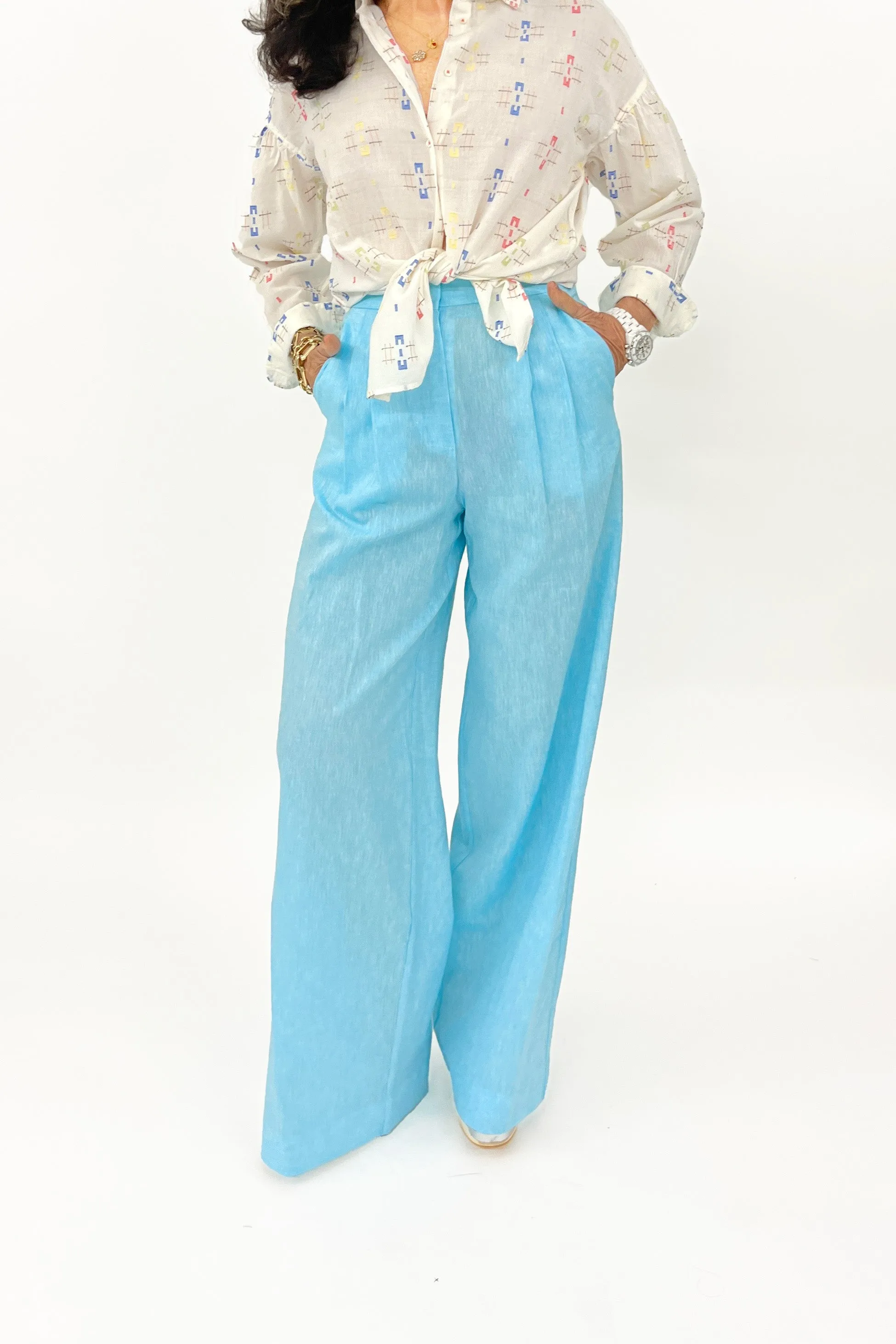 Vivetta - Linen Pant: Blue