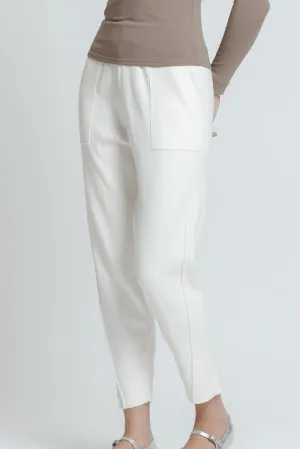 White Knit Winter Relaxed Pants