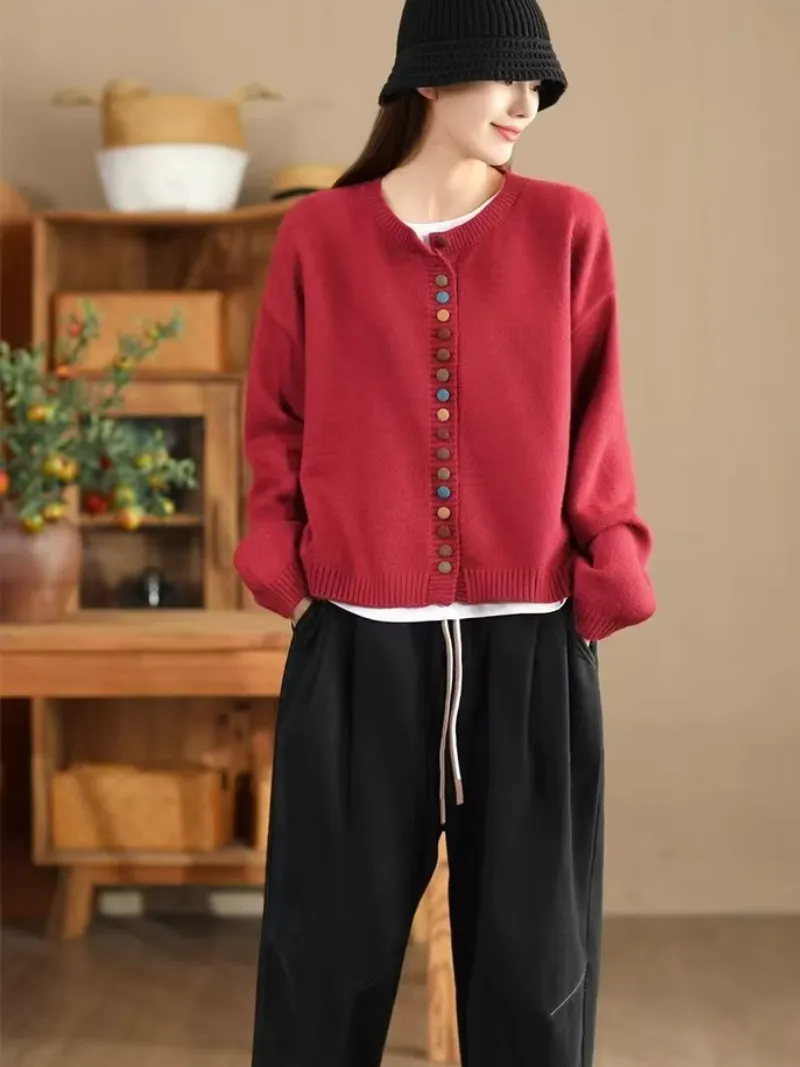 Women's Winter Vintage Charm Button-Up Knitted Cardigans