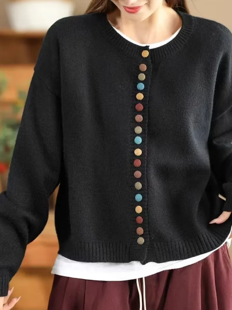 Women's Winter Vintage Charm Button-Up Knitted Cardigans