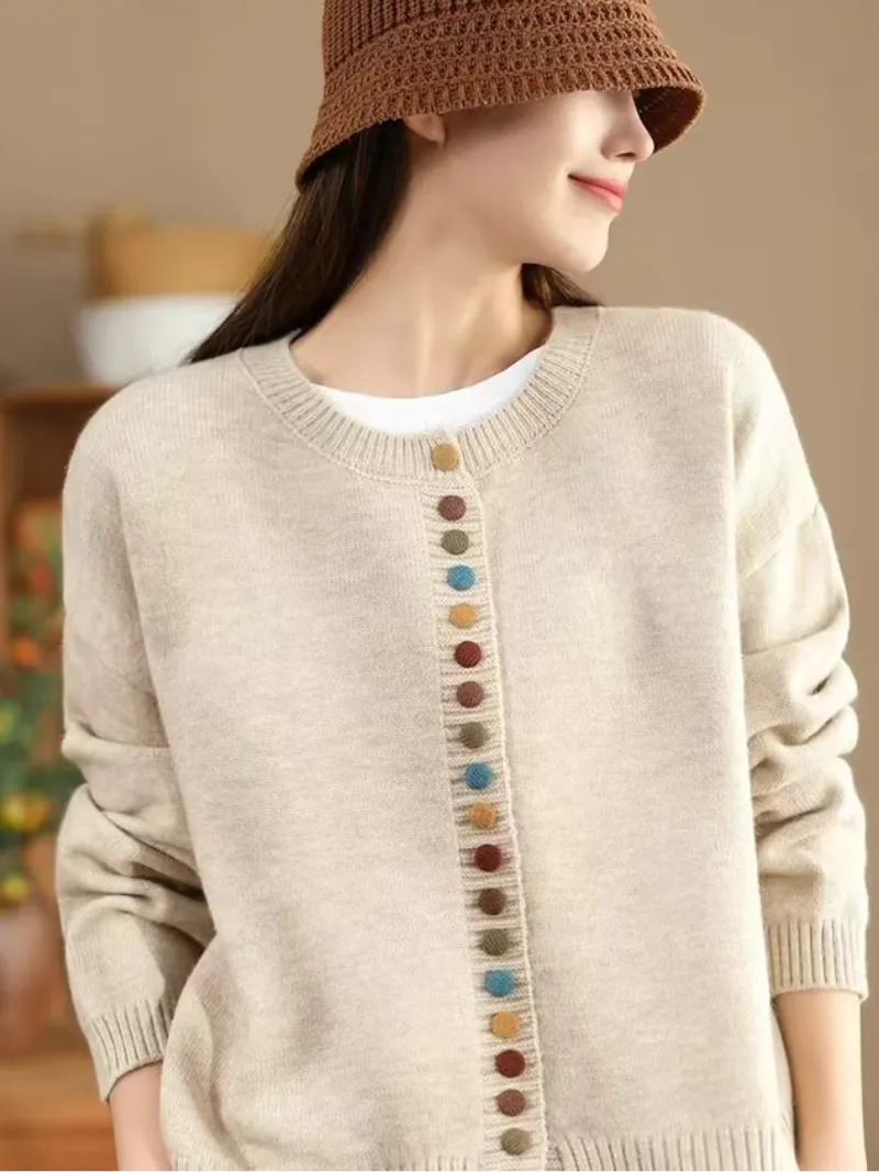 Women's Winter Vintage Charm Button-Up Knitted Cardigans