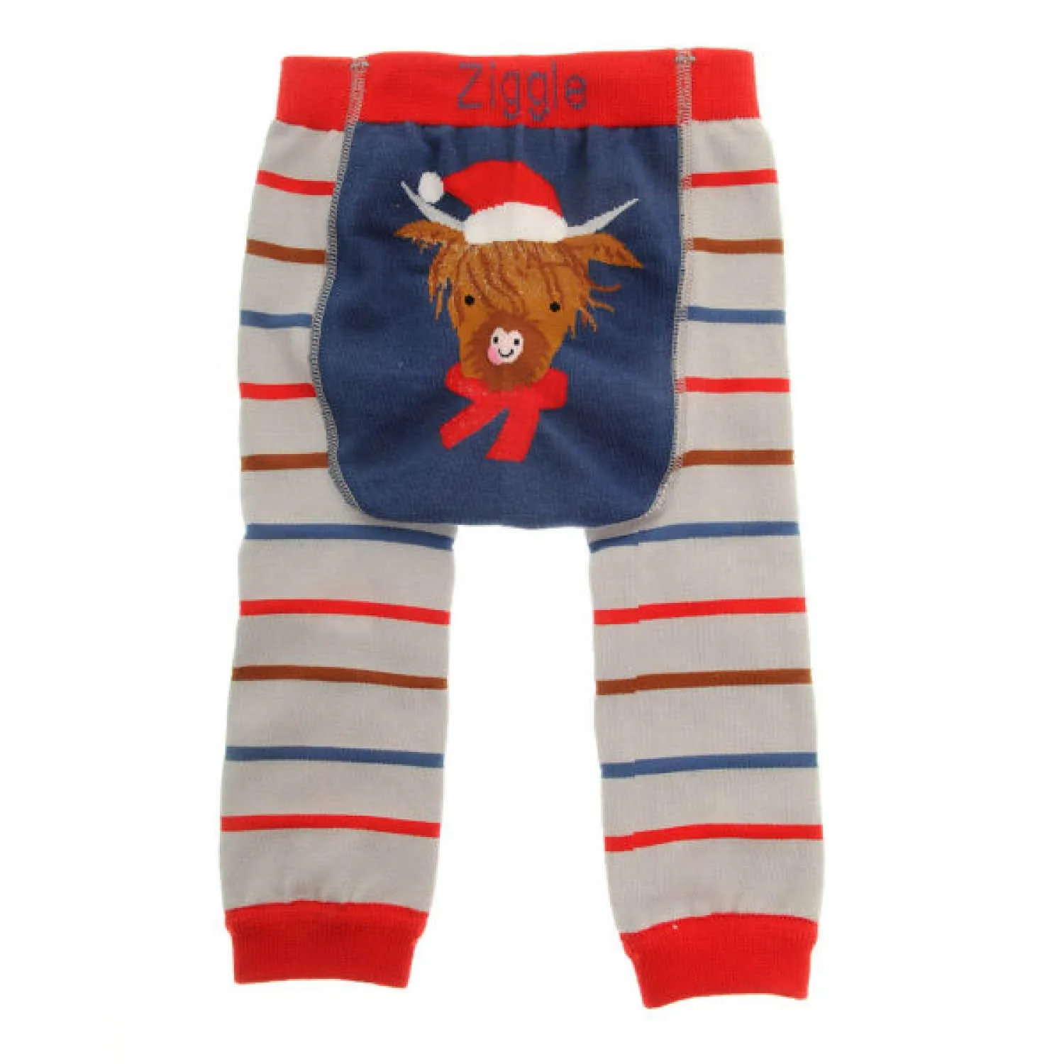 Ziggle Baby 0-6 Months Highland Cow Christmas Leggings & Socks Set